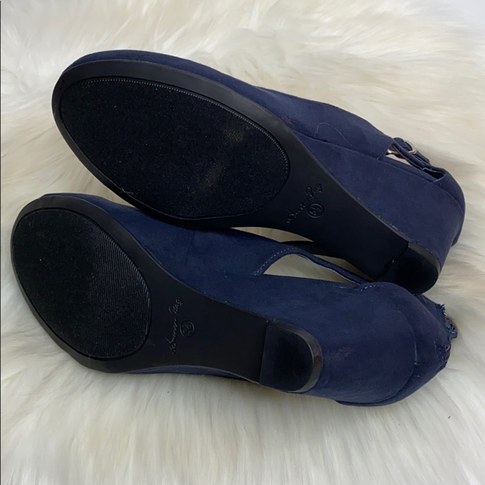 American Rag Navy Blue wedges shoes size 5.5 M - Picture 9 of 9